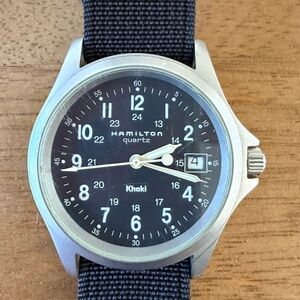 Hamilton Khaki Quartz Watch with Dark Dial